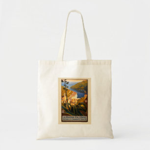 Bolsa Tote Riviera Italiana Europa Itália Cartaz de Viagem