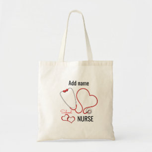Bolsa Tote RN Personalizado do Enfermeiro Escolar de Nome Per