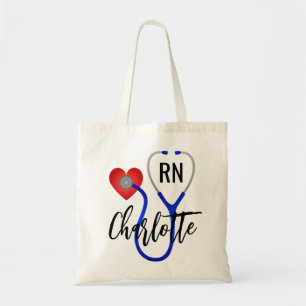 Bolsa Tote RN Personalizado do Enfermeiro Escolar de Nome Per