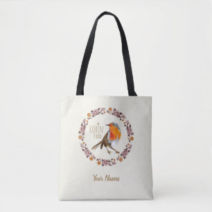 Bolsa Tote Robin Botanic Vintage Flores para amante de pássa