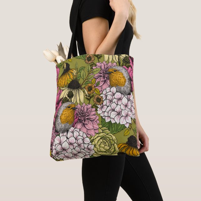 Bolsa Tote Robins no jardim 2 (Close Up)