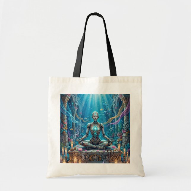 Bolsa Tote Robô de Meditação Subaquático – Espiritual (Frente)