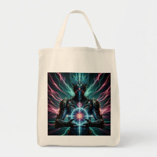 Bolsa Tote Robô Futurista Núcleo Cósmico Ciberpunk