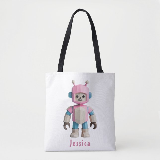 Bolsa Tote Robôs Crianças Personalizáveis (Frente)