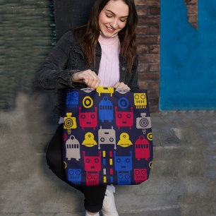 Bolsa Tote Robôs de desenho animado