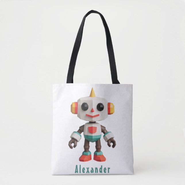 Bolsa Tote Robôs Kids Personalizáveis (Frente)