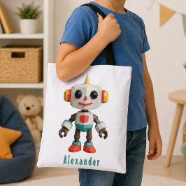 Bolsa Tote Robôs Kids Personalizáveis