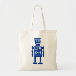 Bolsa Tote Robot 270620/06 - Marinho Blue and White Tote Bag