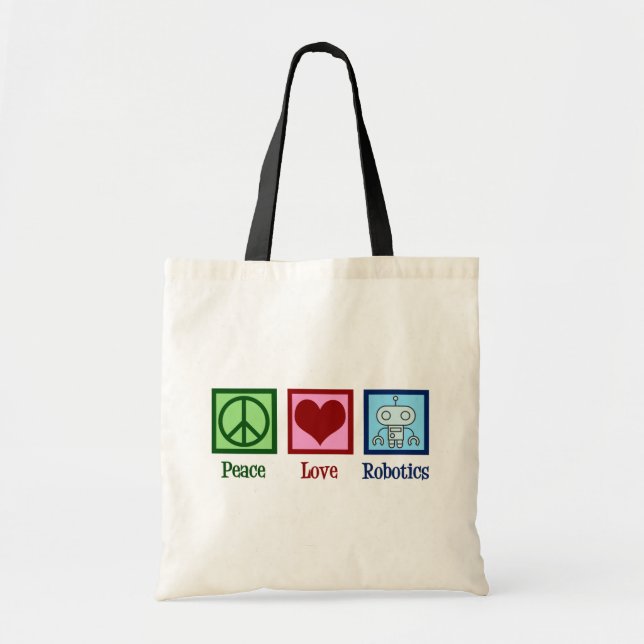 Bolsa Tote Robótica de Paz e Amor (Frente)