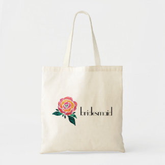 Bolsa Tote Rocha floral do rosa moderno da sacola da dama de