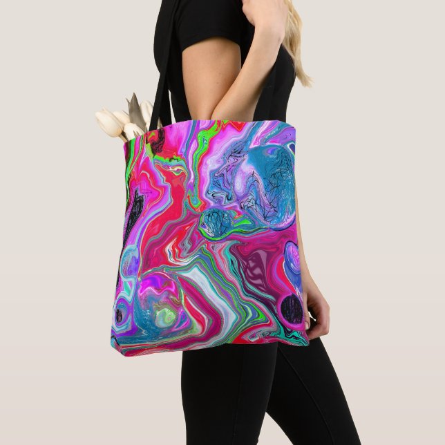 Bolsa Tote Rochas Coloridas Abstrato Fluid Art (Close Up)
