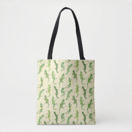 Bolsa Tote Rock Escalando Geckos em amarelo - padrão perfeito