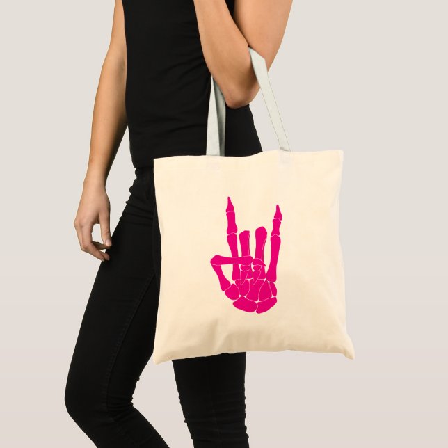 Bolsa Tote Rock On Skeleton (Frente (produto))