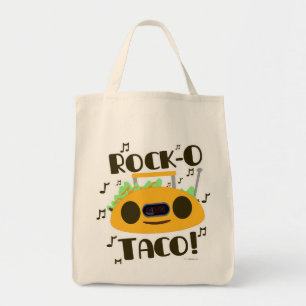 Bolsa Tote Rock Taco Engraçado Slogan de Toon de Música Comid