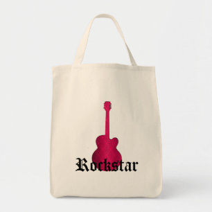 Bolsa Tote Rockstar Damask Guitar Bag, Magenta