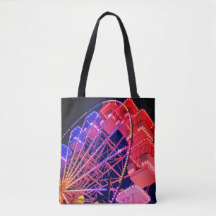 Bolsa Tote Roda-férris azul e vermelha
