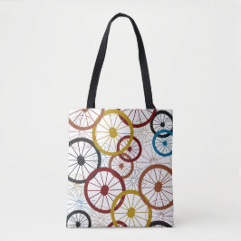 Bolsa Tote Rodas de bicicleta coloridas