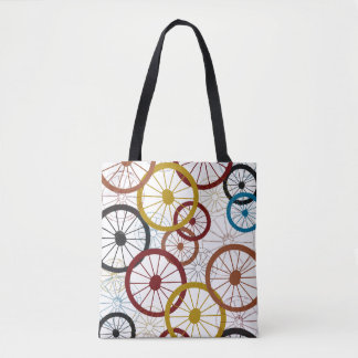 Bolsa Tote Rodas de bicicleta coloridas