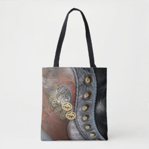 Bolsa Tote Rodas do tempo no couro