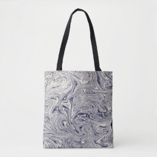 Bolsa Tote Rodovalho Azul e Branco Elegante