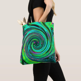 Bolsa Tote Rodovia Abstrato retrógrada verde e magenta