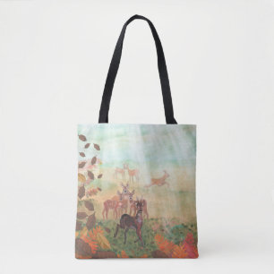 Bolsa Tote Roe Deer Capreolus capreolus em Forest Sunlight