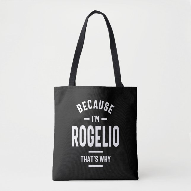 Bolsa Tote Rogelio Personalizado Nome Aniversário (Frente)