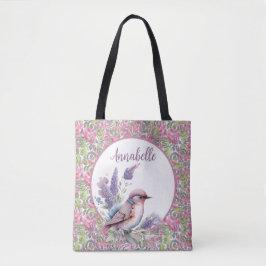 Bolsa Tote Rolagem Floral Rosa Rosa Rosa Rosa Rosa Rosa Rosa