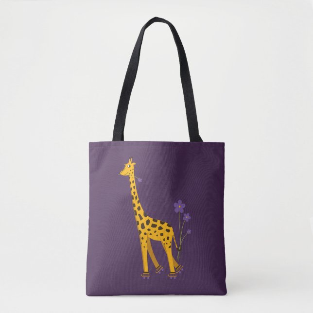Bolsa Tote Roller Giraffe Roxo (Frente)