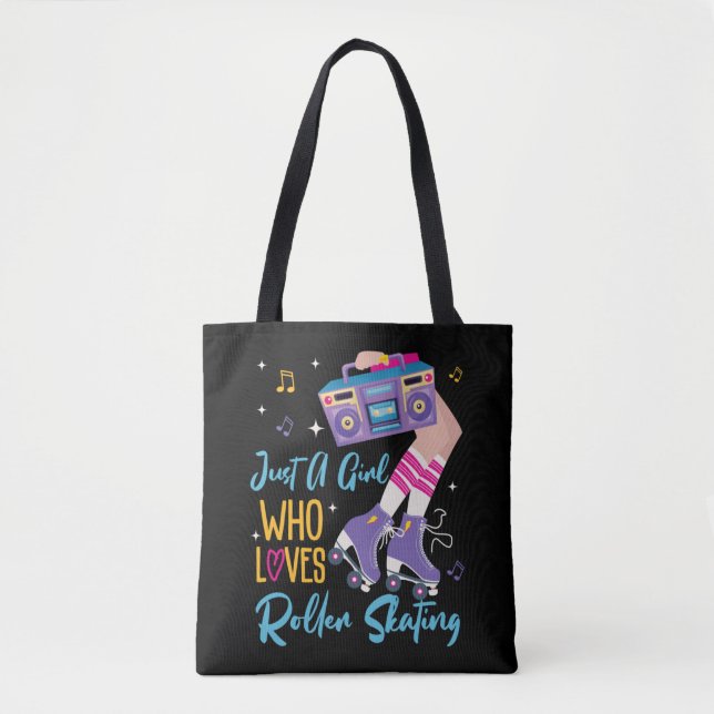 Bolsa Tote Roller Skating Apenas Uma Menina Que Ama Roller (Frente)