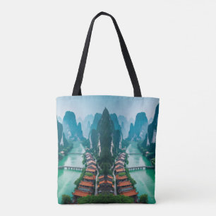 Bolsa Tote Rolo Cênico - Rio Esmeralda e Vista de Montanha