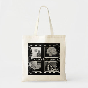 Bolsa Tote Rolo de Filme Preto e Branco Foto Personalizada