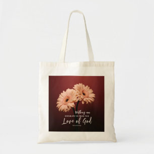 Bolsa Tote Romanos 8 39 Amor de Deus Bíblia Verso Rosa Brown