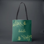 Bolsa Tote Romântico elegante flor de ouro esmeralda verde<br><div class="desc">Bolsa de mão simples e única com flores de ouro românticas e elegantes em fundo verde esmeralda
CLIQUE NA COLEÇÃO ACIMA OU ENTRE EM CONTATO COMIGO para mais produtos correspondentes.</div>