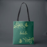 Bolsa Tote Romântico elegante flor de ouro esmeralda verde<br><div class="desc">Tote bag simples e único com flores de ouro românticas e elegantes em fundo verde esmeralda
PARA MAIS PRODUTOS SEMELHANTES clique na coleção acima ou entre em contato.</div>