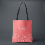 Bolsa Tote Romântico elegante floral rosa coral<br><div class="desc">Saco tote simples e único com flores brancas românticas e elegantes em fundo rosa coral
PARA MAIS PRODUTOS SEMELHANTES clique na coleção acima ou entre em contato.</div>