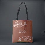 Bolsa Tote Romântico elegante terracota floral<br><div class="desc">Bolsa única e simples com flores brancas românticas e elegantes em fundo de terracota
PARA MAIS PRODUTOS SEMELHANTES clique na coleção acima ou entre em contato.</div>