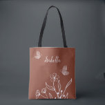 Bolsa Tote Romântico terracota floral elegante<br><div class="desc">Tote bag simples e único com flores brancas românticas e elegantes em fundo terracota
PARA MAIS PRODUTOS SEMELHANTES clique na coleção acima ou entre em contato.</div>