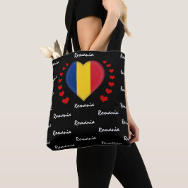 Bolsa Tote Romênia Flag & Heart, Romênia Flag fashion/sport