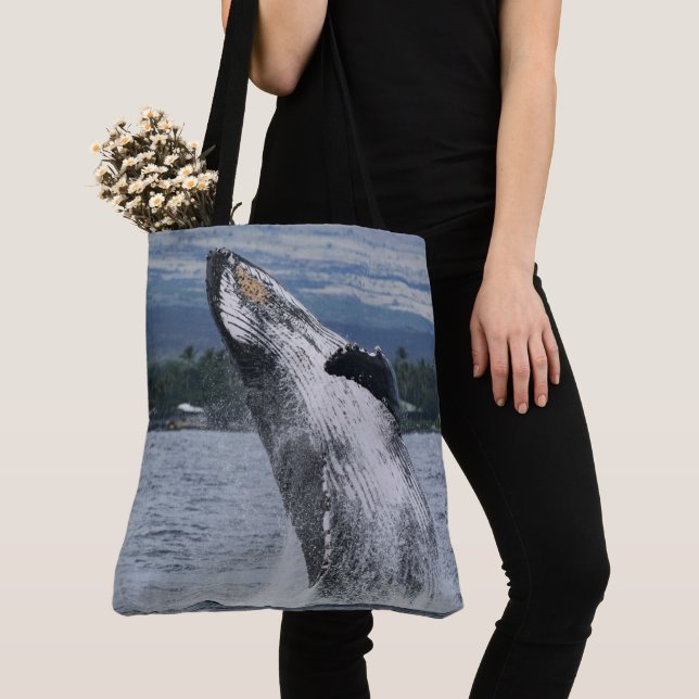 Bolsa Tote Rompimento da baleia de Humback (Close Up)