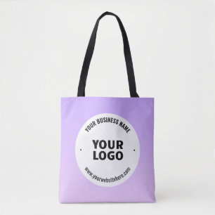 Bolsa Tote Rompimento Sutil de Luz Roxa e o Logotipo da Sua E