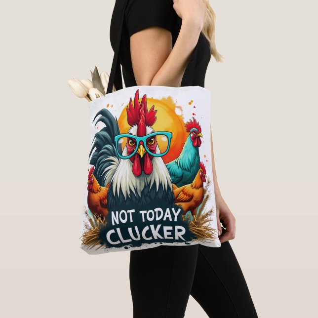 Bolsa Tote Rooster Engraçado "Não Hoje Enganador" Fazenda Art (Close Up)
