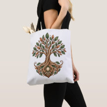 Bolsa Tote Roots Run Deep Árvore da Vida