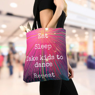 Bolsa Tote Rosa Abstrato Coma Durma Leve as Crianças para Dan