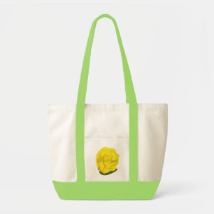 Bolsa Tote Rosa amarelo brilhante, as bolsas de canvas da