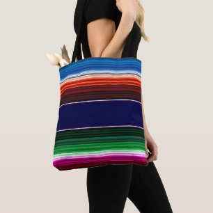 Bolsa Tote Rosa azul, alaranjado, quente, mexicano verde