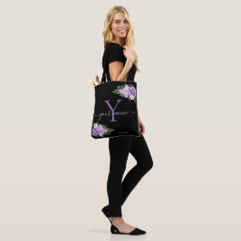 Bolsa Tote rosa azul navy flor, Moderno Minimalista Elegante