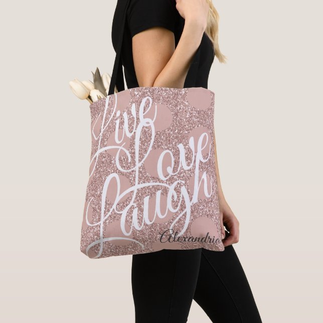 Bolsa Tote Rosa Blush Bolinhas Live Love Ria (Close Up)