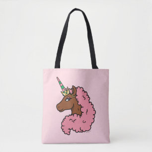 Bolsa Tote Rosa claro Afro Unicorn