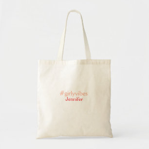 Bolsa Tote Rosa claro de hashtag Bossbabe adiciona nome e che